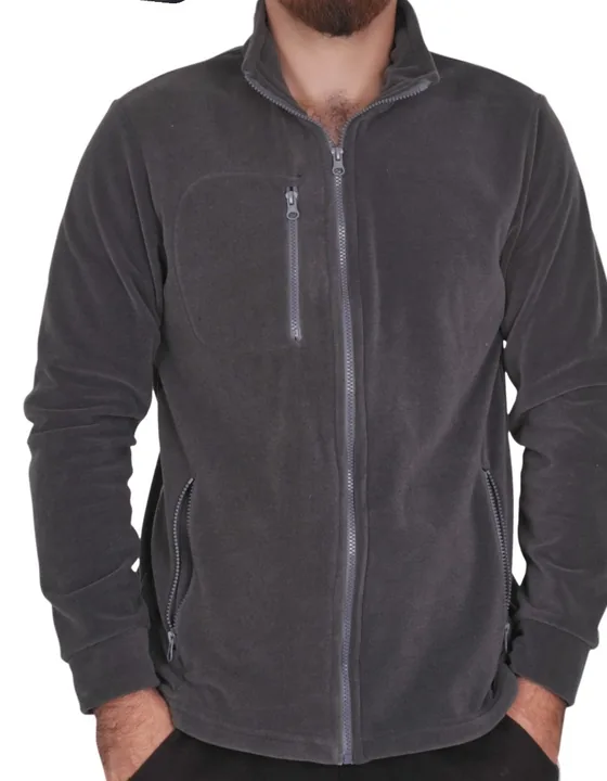 Füme tam fermuarlı polar sweat ceket