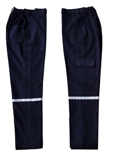Lacivert gabardin iş pantolonu, su itici dokuma, ön ve arka ürün görünümü