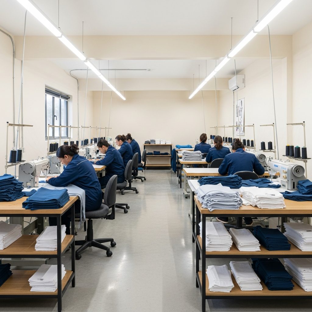 İlke Tekstil iş pantolonu üretim atölyesi — Denizli